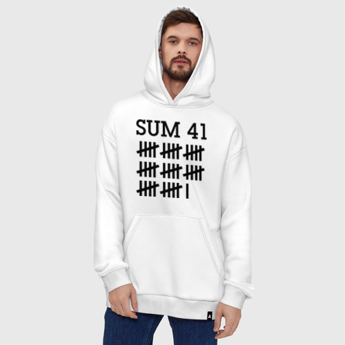 Худи SuperOversize хлопок Sum 41 black, цвет белый - фото 5