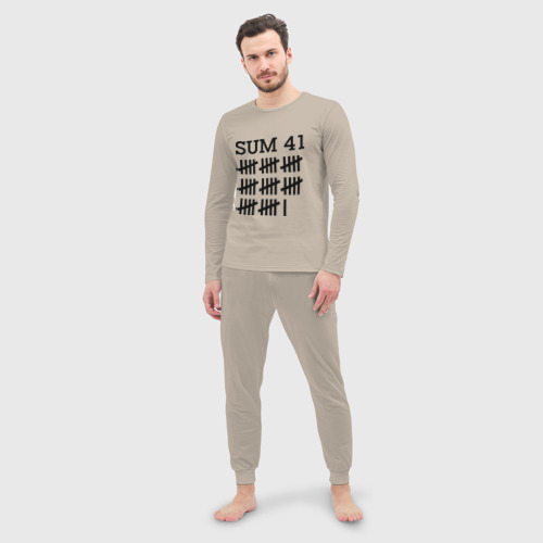 Мужская пижама с лонгсливом хлопок Sum 41 black, цвет миндальный - фото 3