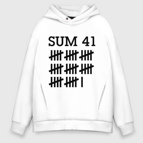 Мужское худи Oversize хлопок Sum 41 black, цвет белый