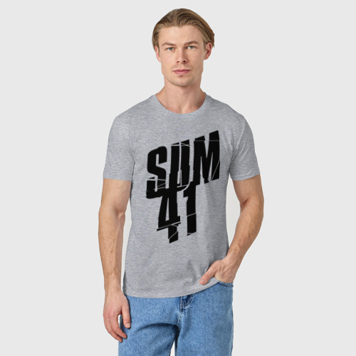 Мужская футболка хлопок Sum forty one, цвет меланж - фото 3