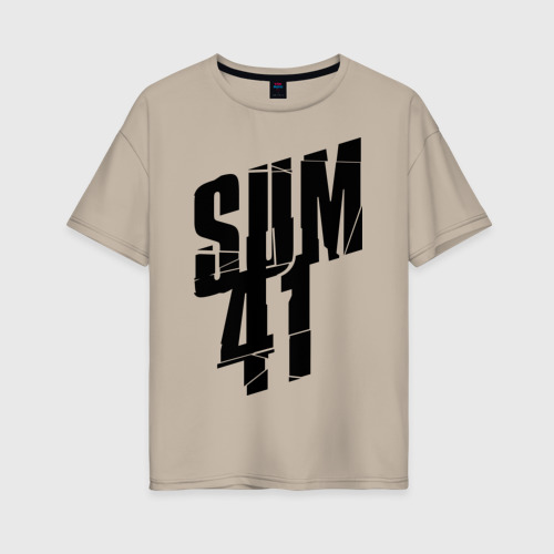 Женская футболка хлопок Oversize Sum forty one, цвет миндальный