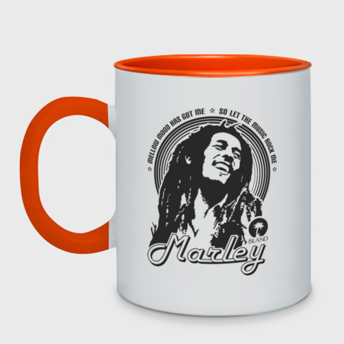 Кружка двухцветная Marley, цвет белый + оранжевый