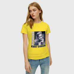 Женская футболка хлопок Nirvana - Kurt Cobain - фото 2
