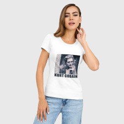 Женская футболка хлопок Slim Nirvana - Kurt Cobain - фото 2