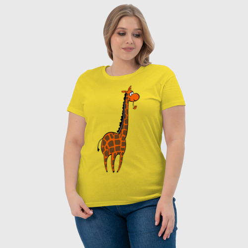 Женская футболка хлопок Жирафчик, цвет желтый - фото 6