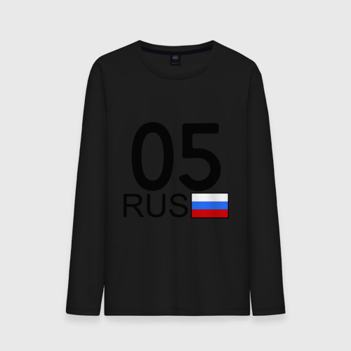 Мужской лонгслив хлопок Республика Дагестан-05, цвет черный