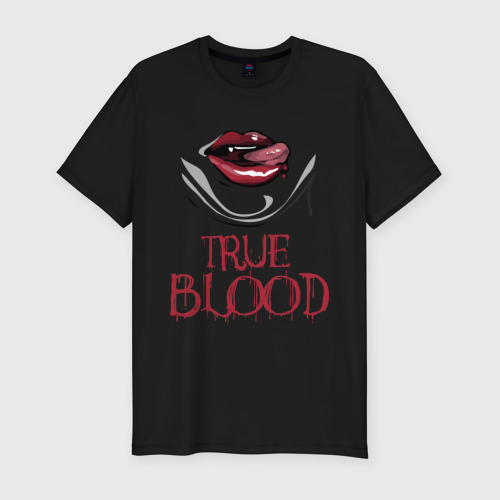 Мужская футболка хлопок Slim true blood, цвет черный