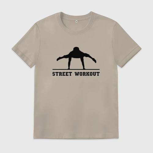 Мужская футболка хлопок с принтом Street workout v Мужская футболка хлопок Street workout v