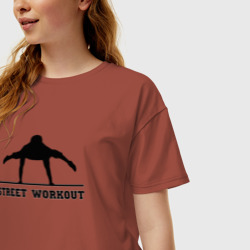 Женская футболка хлопок Oversize Street Workout V - фото 2