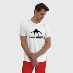 Мужская пижама с белой футболкой хлопок Street workout v - фото 2