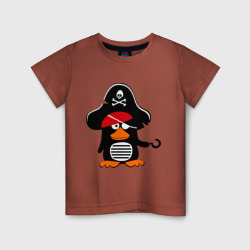 Детская футболка хлопок Пингвин - тусовщик