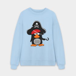 Мужской свитшот oversize без начеса хлопок Пингвин - тусовщик