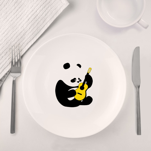Набор: тарелка + кружка Панда играет на гитаре - фото 4