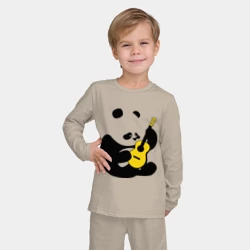 Детская пижама с лонгсливом хлопок Панда играет на гитаре - фото 2