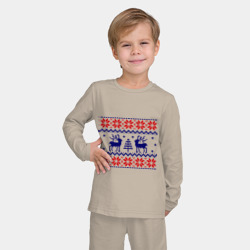 Детская пижама с лонгсливом хлопок Узор олени - фото 2