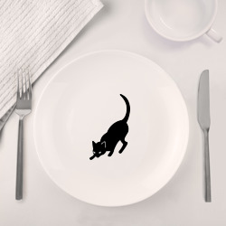 Набор: тарелка + кружка Черная/Белая кошечка - фото 2