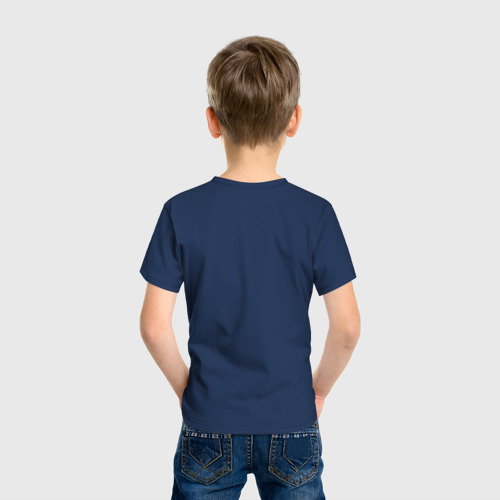Детская футболка хлопок Черная/Белая кошечка, цвет темно-синий - фото 4