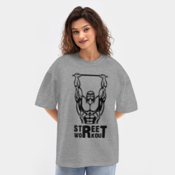 Женская футболка Oversize хлопок texturе Стрит воркаут чемпион - фото 2