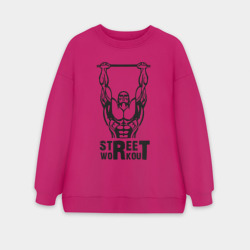 Женский свитшот oversize без начеса хлопок Стрит воркаут чемпион