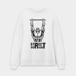Мужской свитшот oversize без начеса хлопок Стрит воркаут чемпион