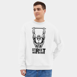 Мужской свитшот oversize без начеса хлопок Стрит воркаут чемпион - фото 2