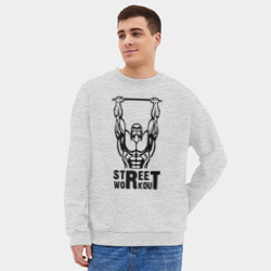 Мужской свитшот oversize без начеса хлопок Стрит воркаут чемпион - фото 2