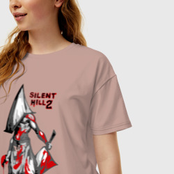 Женская футболка хлопок Oversize Silent Hill палач - фото 2