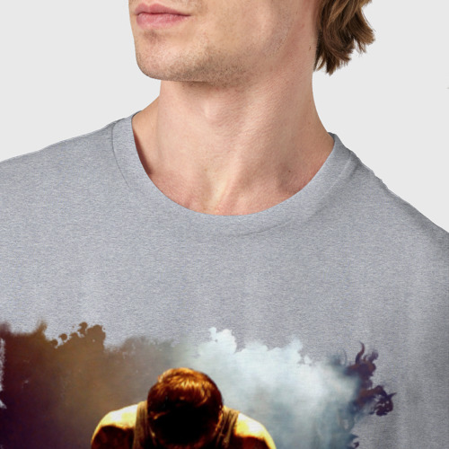 Мужская футболка хлопок Mitchell Adam Lucker, Mitch Lucker, Suicide Silence, цвет меланж - фото 6