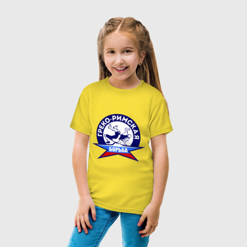Детская футболка хлопок Греко-римская борьба, Россия, цвет желтый - фото 5