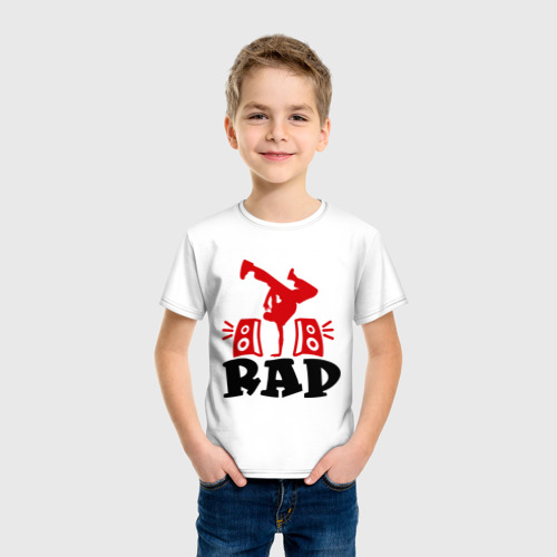 Детская футболка хлопок Уличный rap, цвет белый - фото 3