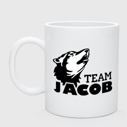 Кружка керамическая Jacob team logo, цвет белый