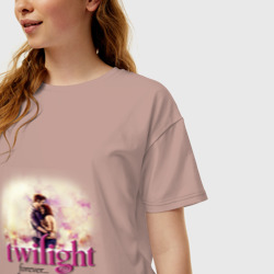 Женская футболка хлопок Oversize Twilight forever - фото 2