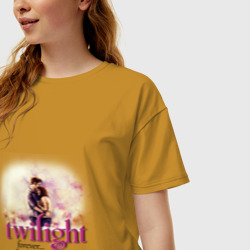 Женская футболка хлопок Oversize Twilight forever - фото 2