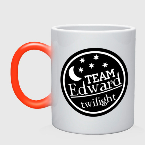 Кружка хамелеон Team Edvard twilight, цвет белый + красный