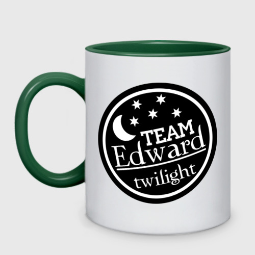 Кружка двухцветная Team Edvard twilight, цвет белый + зеленый