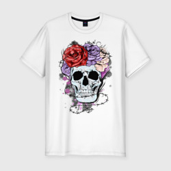 Мужская футболка хлопок Slim Glam rock skull