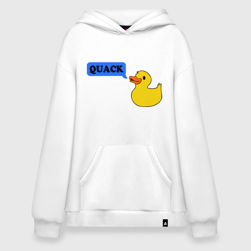 Худи SuperOversize хлопок Утка говорит quack, цвет белый