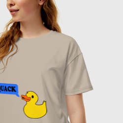 Женская футболка хлопок Oversize Утка говорит quack - фото 2