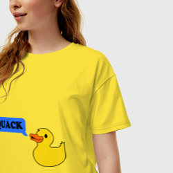 Женская футболка хлопок Oversize Утка говорит quack - фото 2