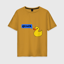 Женская футболка хлопок Oversize Утка говорит quack