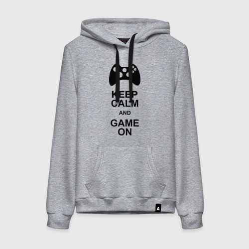 Женская толстовка хлопок Keep calm and game on, цвет меланж