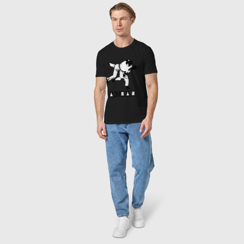 Мужская футболка хлопок Дзюдо 3, цвет черный - фото 5