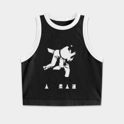 Женская укороченная майка-топ хлопок Дзюдо 3