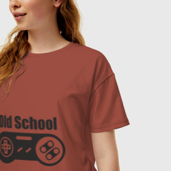 Женская футболка хлопок Oversize Old school - фото 2