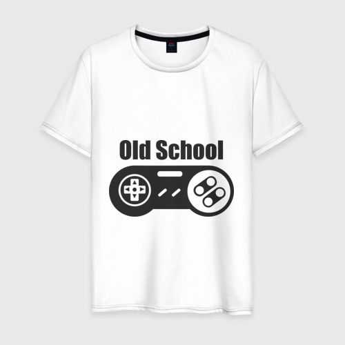 Мужская футболка хлопок Old school, цвет белый