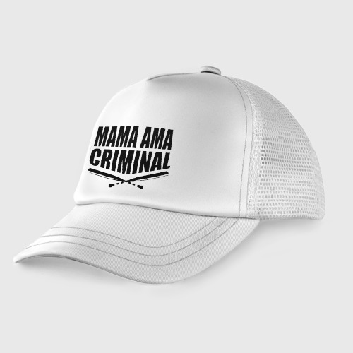 Детская кепка тракер Mama ama criminal, цвет белый