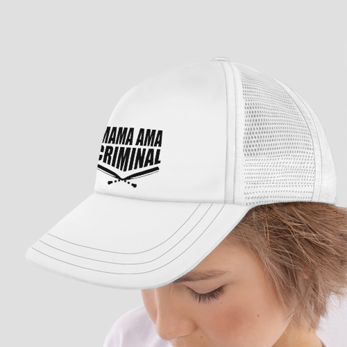 Детская кепка тракер Mama ama criminal, цвет белый - фото 4