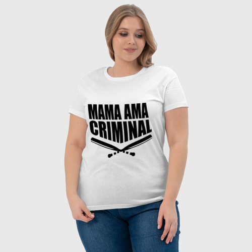 Женская футболка хлопок Mama ama criminal - фото 6