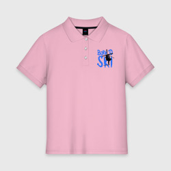 Женское поло хлопок Born to ski