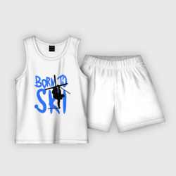 Детская пижама с шортами хлопок Born to ski